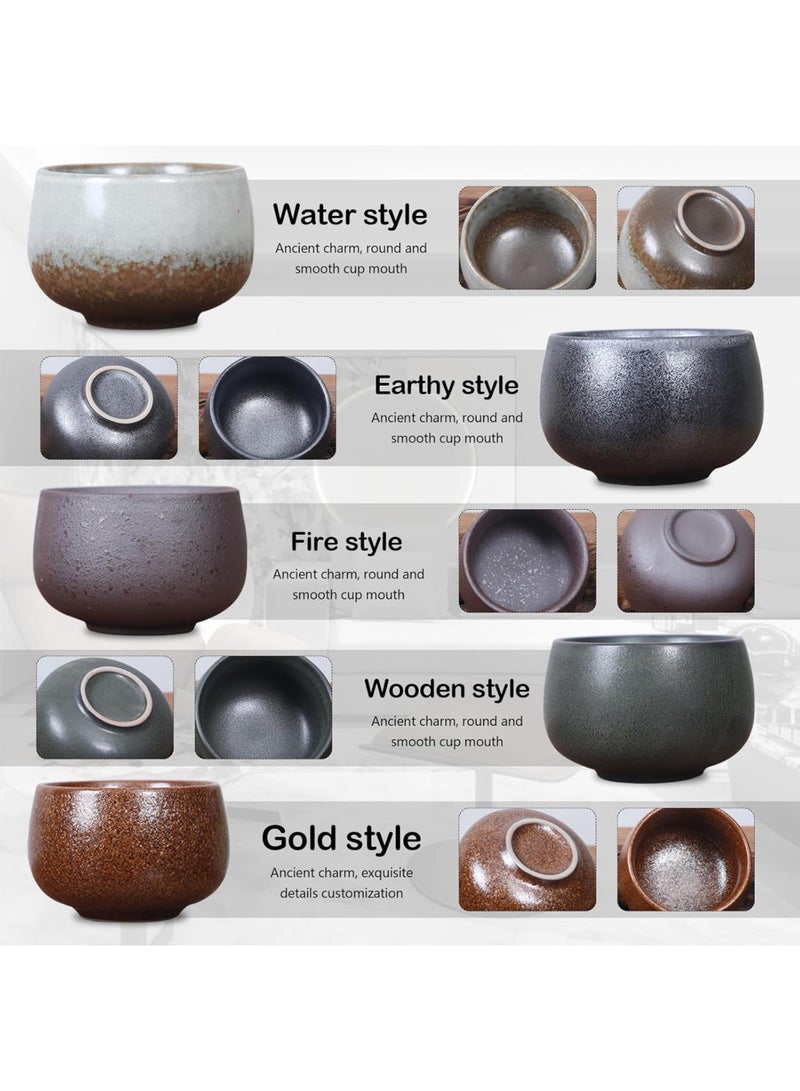 توشيونيكس طقم من 5 أكواب قهوة إسبريسو سيراميك مزدوجة الجدران متعددة الألوان سعة 100 مل - Image 3